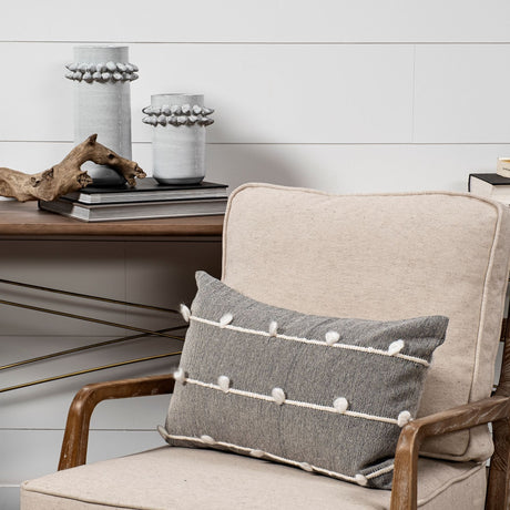 Farmhampton Large Gray Spoked Ceramic Vase by Mercana at Eve Furniture