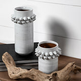 Farmhampton Large Gray Spoked Ceramic Vase by Mercana at Eve Furniture