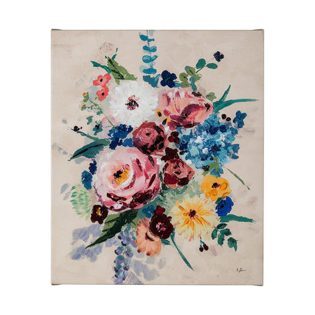 Farmhouse Flowers I by Barbara Fleming a Hand Embellished Textured Canvas by Mercana at Eve Furniture