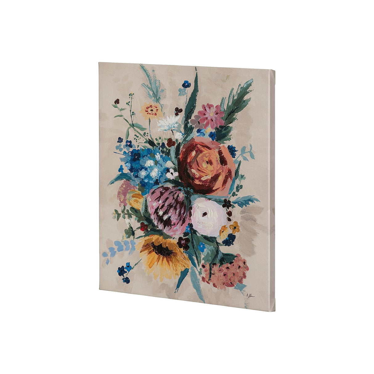 Farmhouse Flowers II by Barbara Fleming a Hand Embellished Textured Canvas by Mercana at Eve Furniture