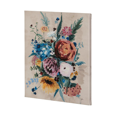 Farmhouse Flowers II by Barbara Fleming a Hand Embellished Textured Canvas by Mercana at Eve Furniture