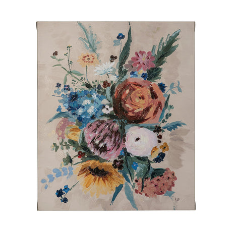 Farmhouse Flowers II by Barbara Fleming a Hand Embellished Textured Canvas by Mercana at Eve Furniture