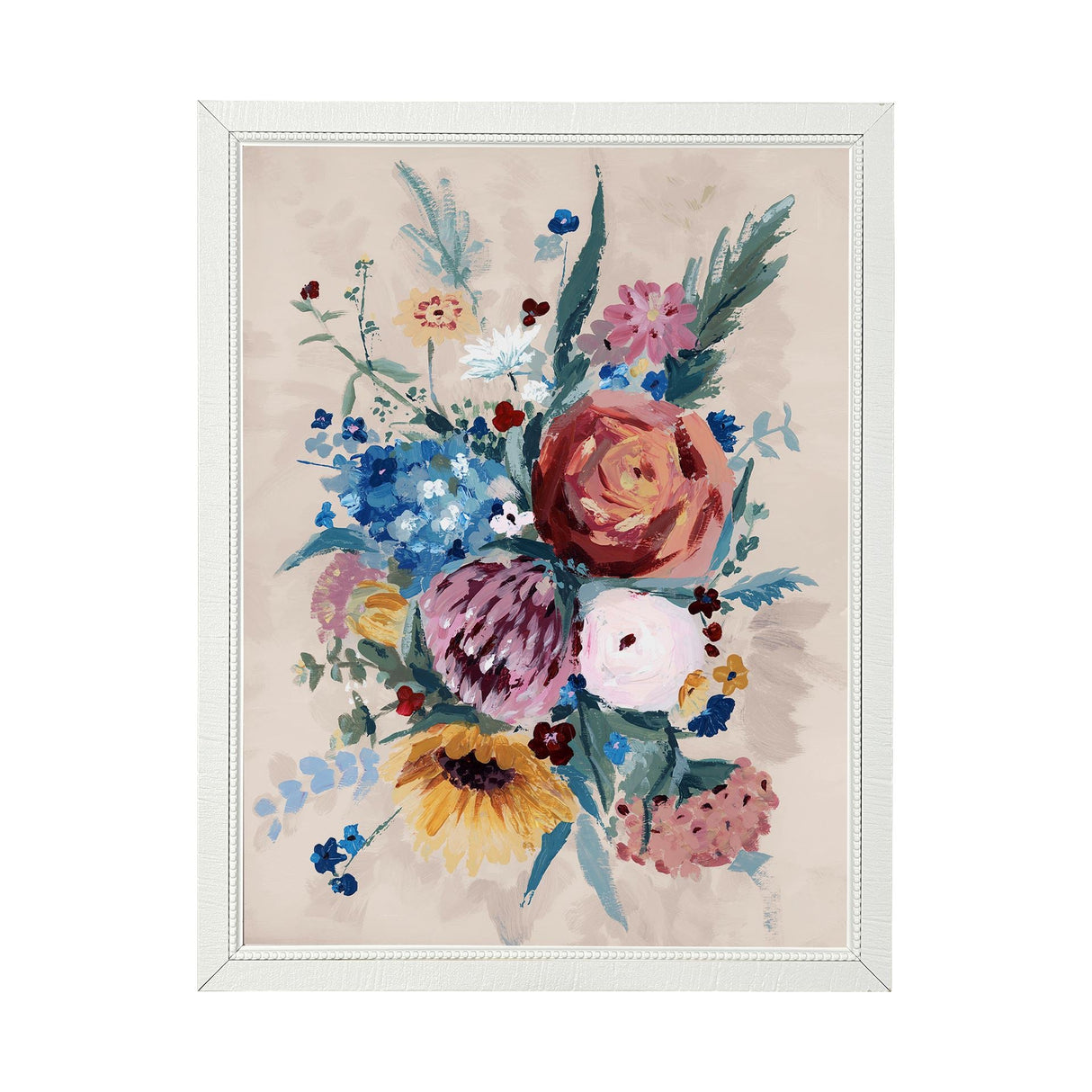 Farmhouse Flowers II by Barbara Fleming a Hand Embellished Textured Framed Art Print by Mercana at Eve Furniture