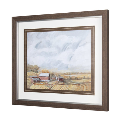 Farmland View I by Mercana Studio a Hand Embellished Textured Framed Art Print by Mercana at Eve Furniture