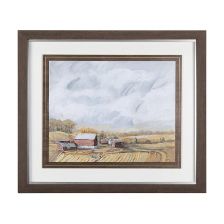 Farmland View I by Mercana Studio a Hand Embellished Textured Framed Art Print by Mercana at Eve Furniture
