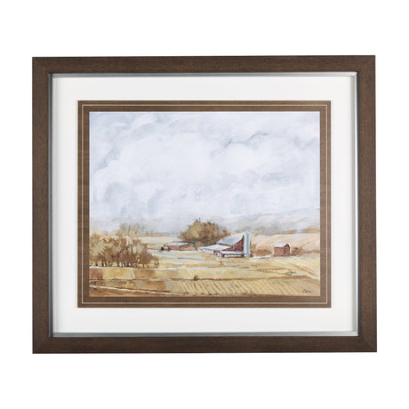 Farmland View II by Mercana Studio a Hand Embellished Textured Framed Art Print by Mercana at Eve Furniture