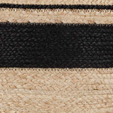 Faro Jute Beige Natural/Black Pouf by Classic Home at Eve Furniture