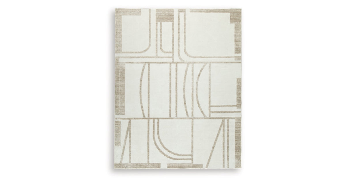 Farongrove Ivory/Beige Large Rug by Ashley at Eve Furniture