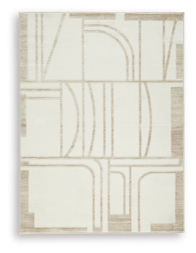 Farongrove Ivory/Beige Medium Rug by Ashley at Eve Furniture