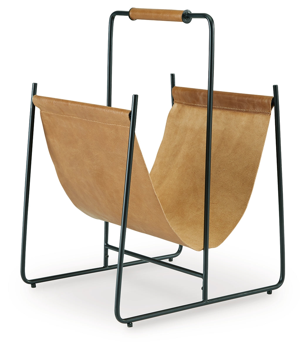 Faronworth Brown/Black Magazine Rack