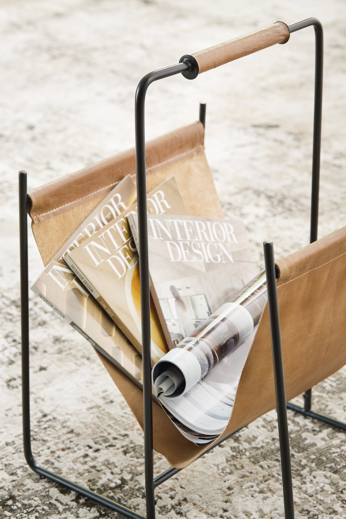 Faronworth Brown/Black Magazine Rack