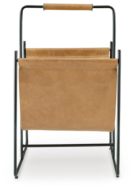 Faronworth Brown/Black Magazine Rack by Ashley at Eve Furniture