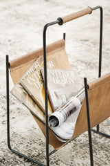 Faronworth Brown/Black Magazine Rack by Ashley at Eve Furniture