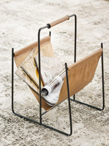 Faronworth Brown/Black Magazine Rack by Ashley at Eve Furniture