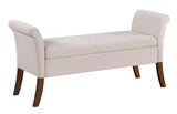 Farrah Beige and Brown Upholstered Rolled Arms Storage Bench by Coaster at Eve Furniture