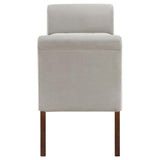 Farrah Beige and Brown Upholstered Rolled Arms Storage Bench by Coaster at Eve Furniture