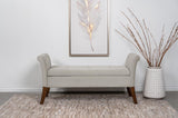Farrah Beige and Brown Upholstered Rolled Arms Storage Bench by Coaster at Eve Furniture