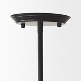 Farrah Frosted Glass Globe set in Matte Black Metal Pendant Ceiling Light by Mercana at Eve Furniture