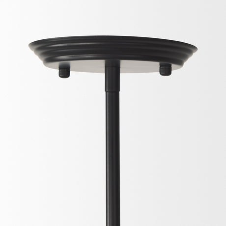 Farrah Frosted Glass Globe set in Matte Black Metal Pendant Ceiling Light by Mercana at Eve Furniture
