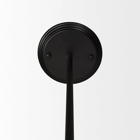 Farrah Frosted Glass Globe set in Matte Black Metal Pendant Ceiling Light by Mercana at Eve Furniture