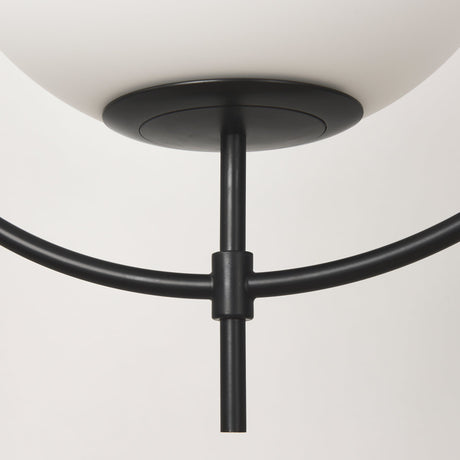Farrah Frosted Glass Globe set in Matte Black Metal Pendant Ceiling Light by Mercana at Eve Furniture