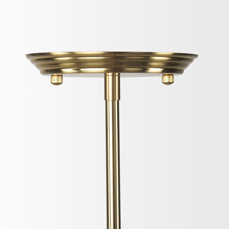 Farrah Frosted Glass Globe w/ Gold Metal Pendant Light by Mercana at Eve Furniture
