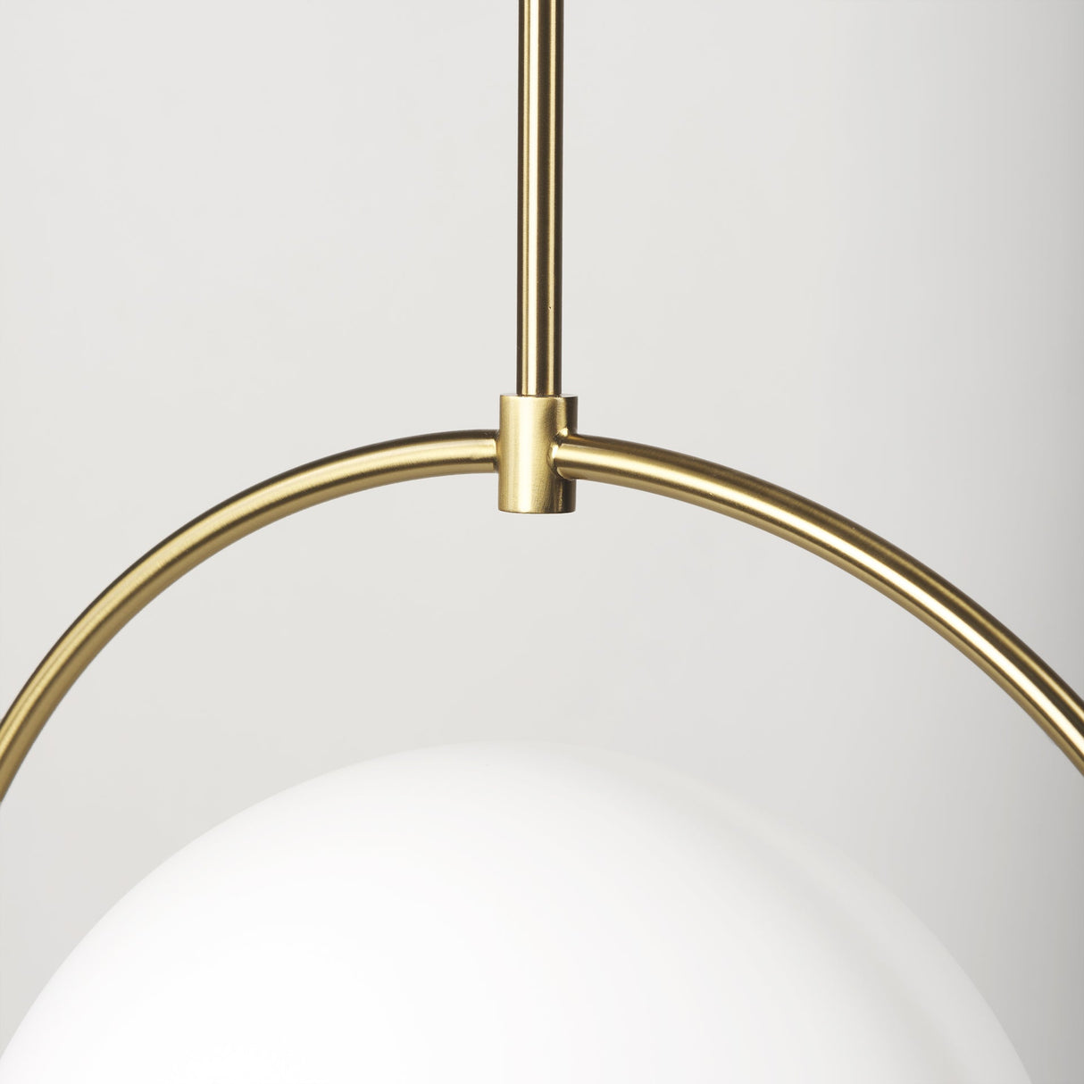 Farrah Frosted Glass Globe w/ Gold Metal Pendant Light by Mercana at Eve Furniture