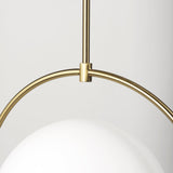 Farrah Frosted Glass Globe w/ Gold Metal Pendant Light by Mercana at Eve Furniture