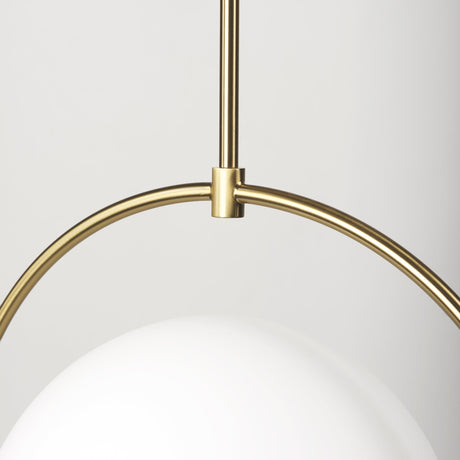 Farrah Frosted Glass Globe w/ Gold Metal Pendant Light by Mercana at Eve Furniture