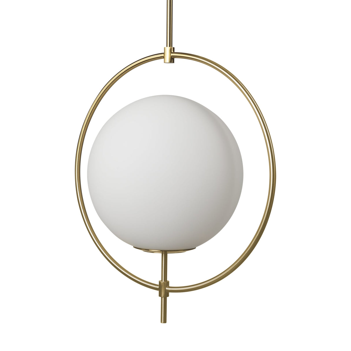 Farrah Frosted Glass Globe w/ Gold Metal Pendant Light by Mercana at Eve Furniture