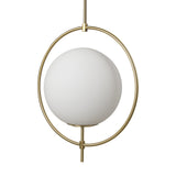 Farrah Frosted Glass Globe w/ Gold Metal Pendant Light by Mercana at Eve Furniture