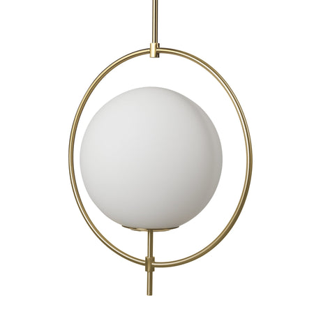 Farrah Frosted Glass Globe w/ Gold Metal Pendant Light by Mercana at Eve Furniture