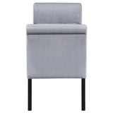 Farrah Silver and Black Upholstered Rolled Arms Storage Bench by Coaster at Eve Furniture