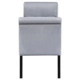 Farrah Silver and Black Upholstered Rolled Arms Storage Bench by Coaster at Eve Furniture