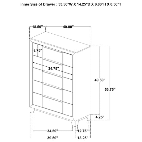 Farre Dark Brown 5-Drawer Chest of Drawers by Coaster at Eve Furniture