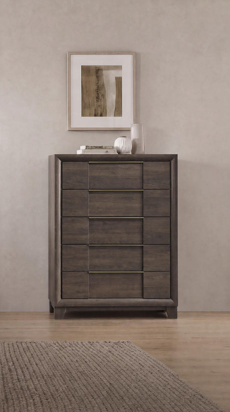 Farre Dark Brown 5-Drawer Chest of Drawers by Coaster at Eve Furniture