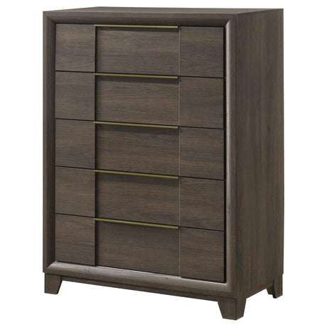 Farre Dark Brown 5-Drawer Chest of Drawers by Coaster at Eve Furniture