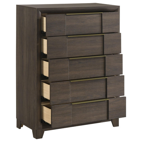 Farre Dark Brown 5-Drawer Chest of Drawers by Coaster at Eve Furniture