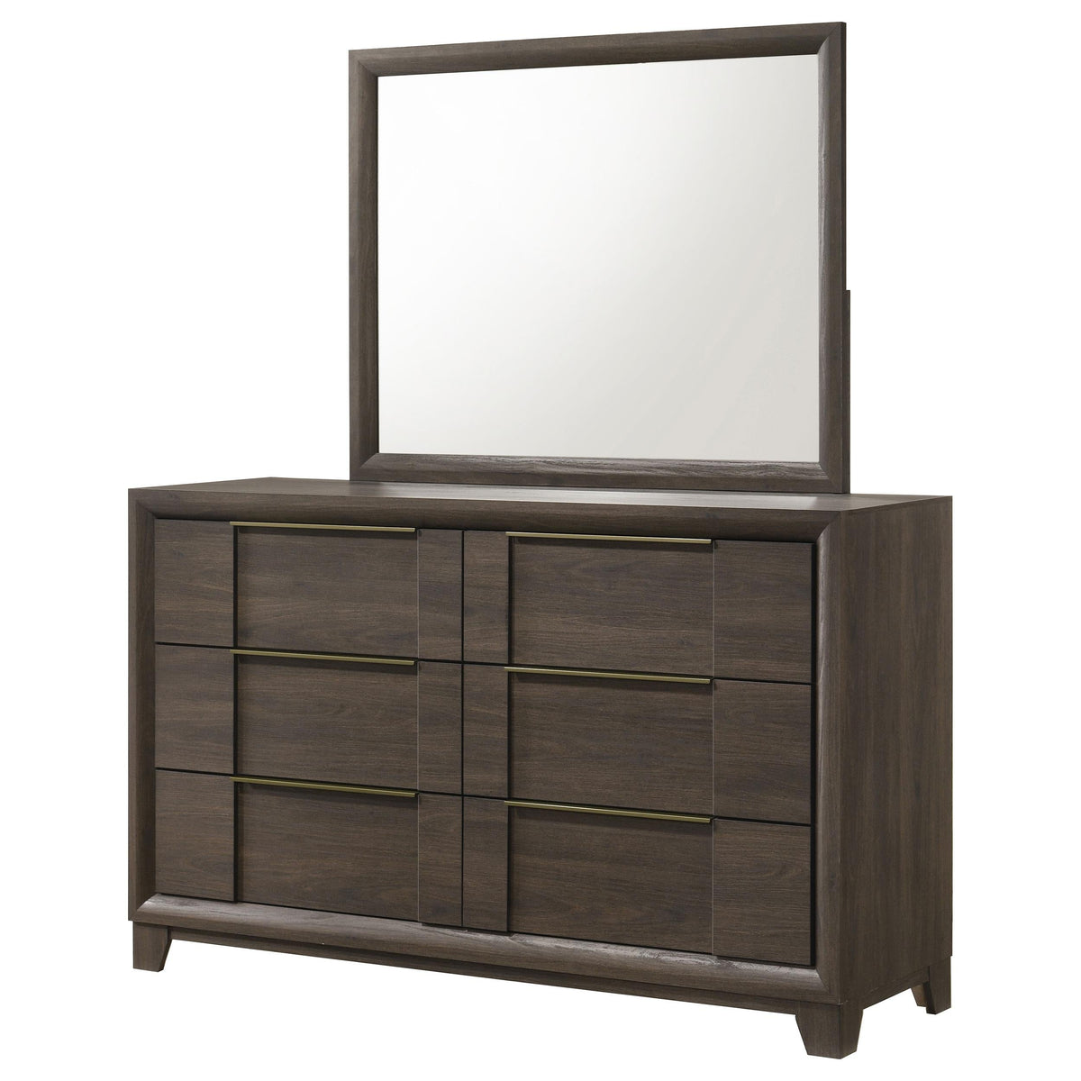 Farre Dark Brown 6-Drawer Dresser with Mirror by Coaster at Eve Furniture
