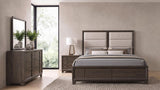 Farre Dark Brown/Beige 4-Piece Eastern King Upholstered Bedroom Set by Coaster at Eve Furniture