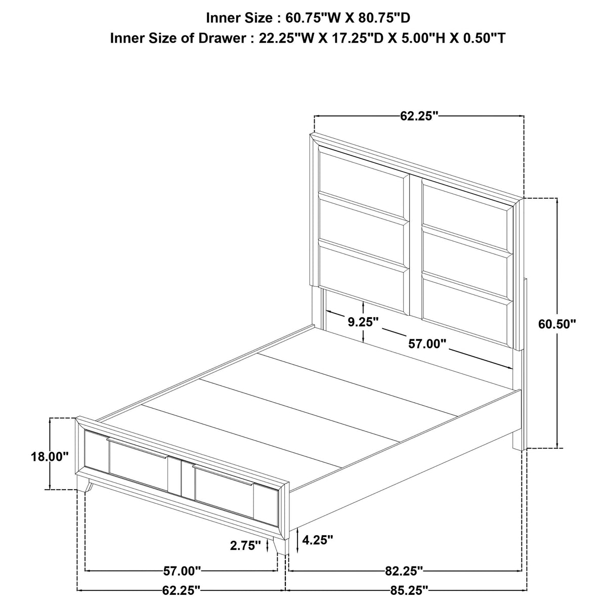 Farre Dark Brown/Beige 5-Piece Queen Upholstered Storage Bedroom Set by Coaster at Eve Furniture