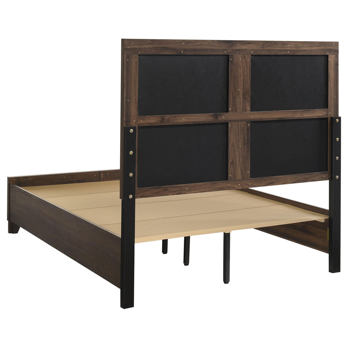 Farre Dark Brown/Beige 5-Piece Queen Upholstered Storage Bedroom Set by Coaster at Eve Furniture