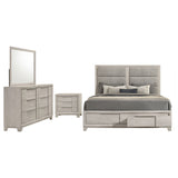 Farre Washed Grey 4-Piece Eastern King Bedroom Set by Coaster at Eve Furniture