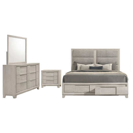 Farre Washed Grey 4-Piece Eastern King Bedroom Set by Coaster at Eve Furniture