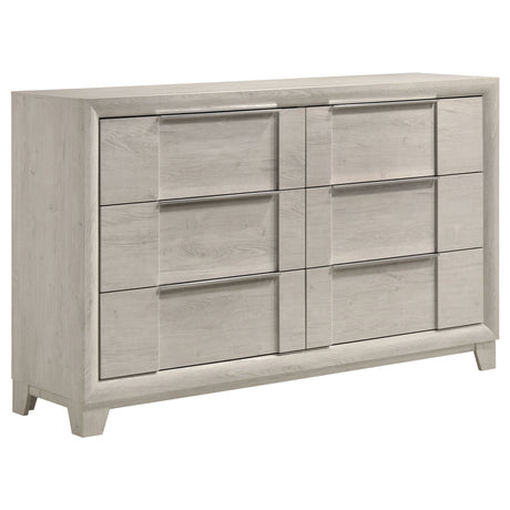 Farre Washed Grey 4-Piece Eastern King Bedroom Set by Coaster at Eve Furniture
