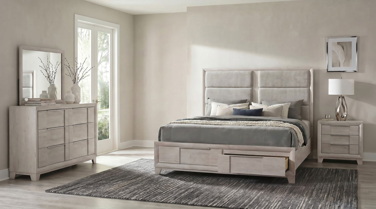 Farre Washed Grey 4-Piece Eastern King Bedroom Set by Coaster at Eve Furniture