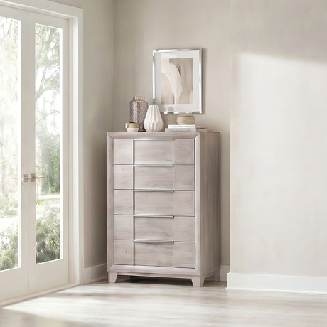 Farre Washed Grey 5-drawer Chest of Drawers by Coaster at Eve Furniture