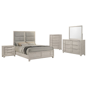 Farre Washed Grey 5-Piece Eastern King Bedroom Set by Coaster at Eve Furniture