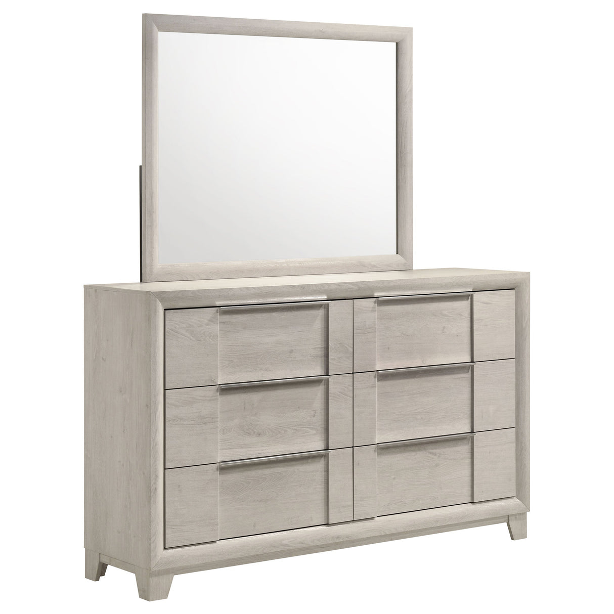 Farre Washed Grey 6-drawer Dresser With Mirror by Coaster at Eve Furniture