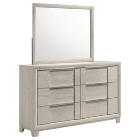 Farre Washed Grey 6-drawer Dresser With Mirror by Coaster at Eve Furniture